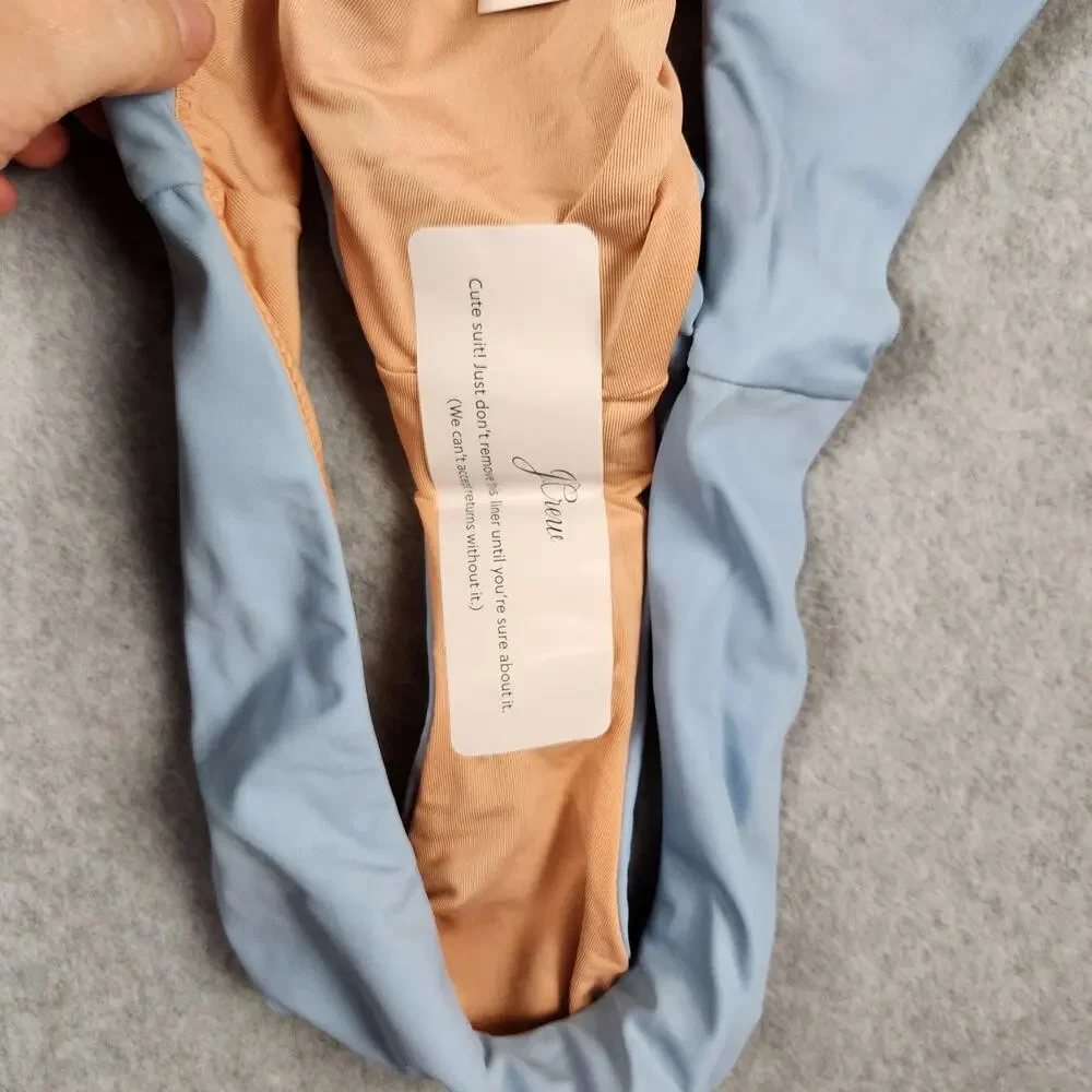 🌼NWT J.Crew Swim Bottom Size Large Blue BC125 Curved Waist Cheeky Bikini